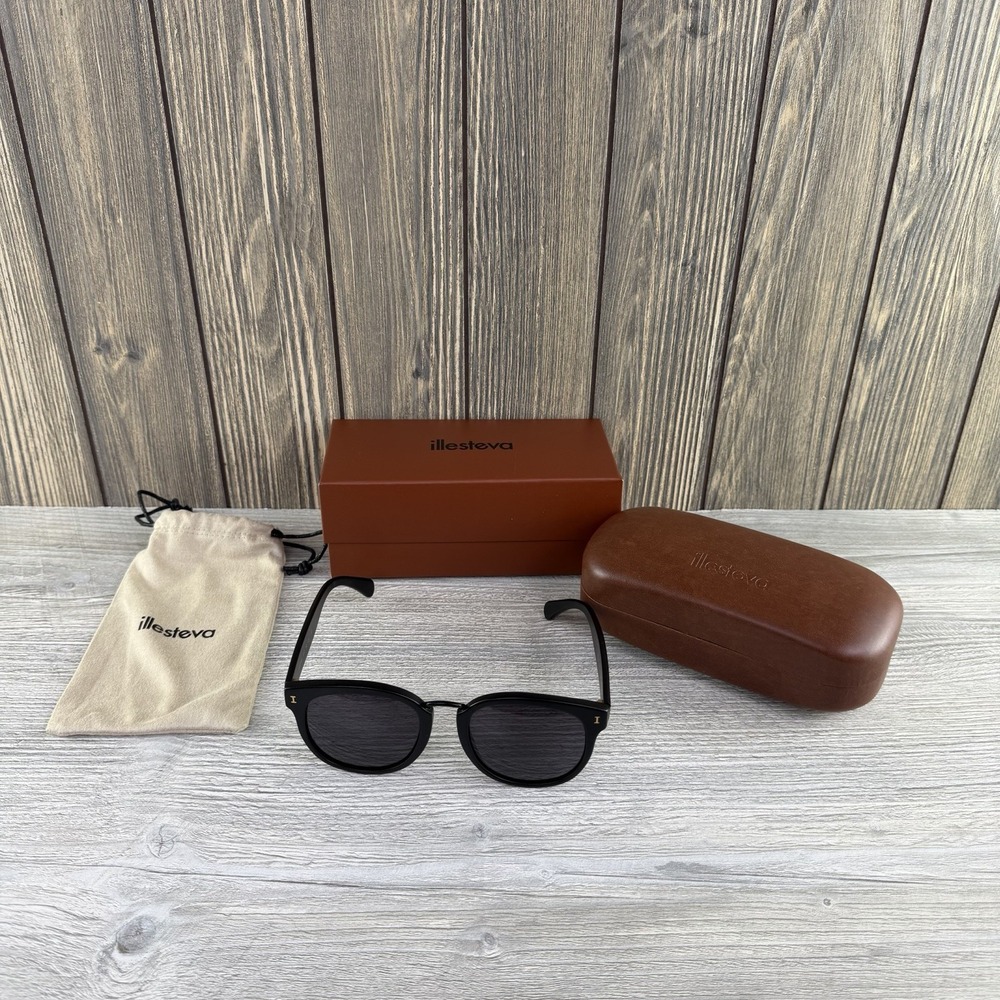 Illesteva Sardinia C.2 Sunglasses Black Gold 54-21-140 Italy Case Box